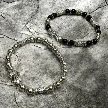 남성용 실버 팔찌 크로스 디자인 silver accessory