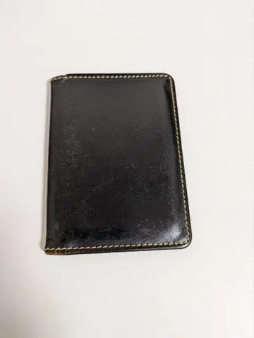 가죽 소재 접이식 명함지갑 네이비