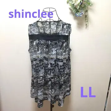shinclee LL 슬리브리스 튜닉 블랙 그레이 a0542