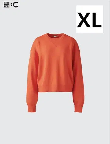 유니클로 C 스무스 코튼 크루넥 스웨터 오렌지 XL UNIQLO