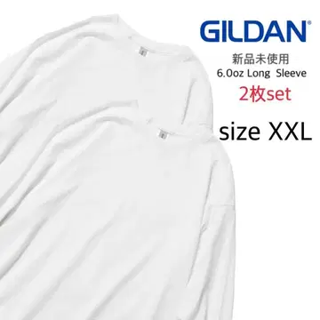 [길단] 미사용 새상품 울트라코튼 무지 긴팔 T셔츠 화이트 2장 2XL