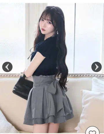 미셸 마카롱 슬림 레그 리본 스커트 (이너 팬츠 포함)