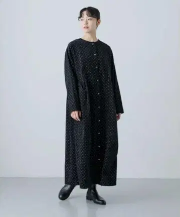 [카구레] 도트 코듀로이 2WAY 원피스 블랙