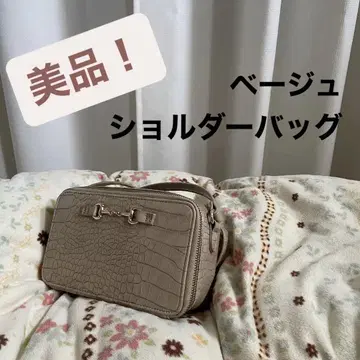 베이지 크로커다일풍 숄더백