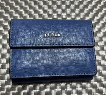FURLA 파란색 3단 폴더형 지갑