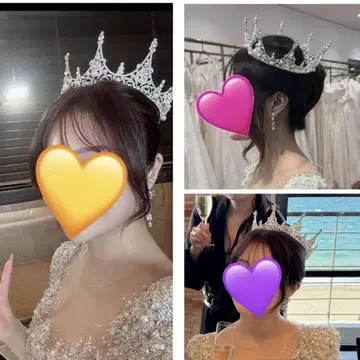 실버 티아라 펄 럭셔리 크라운 웨딩드레스 잡화 결혼식 전전 촬영