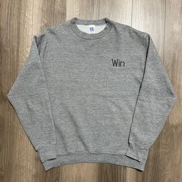 80s USA제 프린트 택 러셀 Russell 사이즈 L 그레이 자수