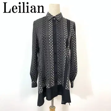 LA6637 레리안 도트 긴팔 롱 블라우스 폴리에스테르 블랙 9