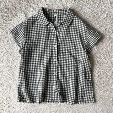 MHL 새상품급 MHL 린넨코튼 블라우스 3 깅엄 체크
