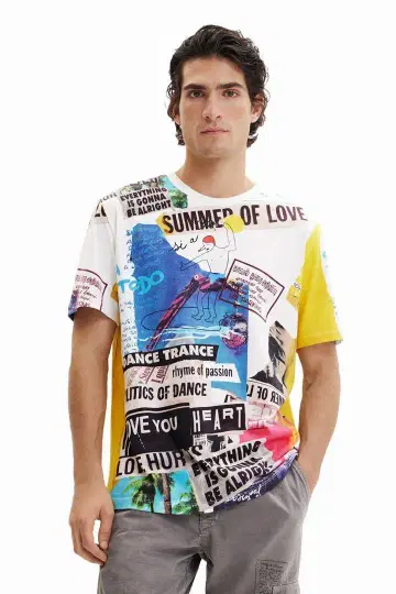 Desigual SUMMER OF LOVE 멀티 컬러 T셔츠 L 사이즈