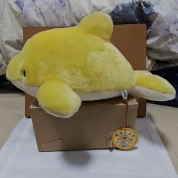 돌고래 옐로우 컬러 봉제 인형 약 29cm