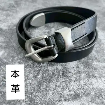 내로우 벨트 소가죽 아메카지 웨스턴 벨트 앤티크풍 블랙