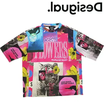 Desigual 멀티 컬러 플라워 그래픽 T셔츠 L 사이즈