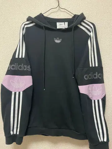 아디다스 후드티 L 블랙/퍼플