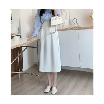 여성용 코쿤 스커트 롱 A라인 스커트 하이웨스트