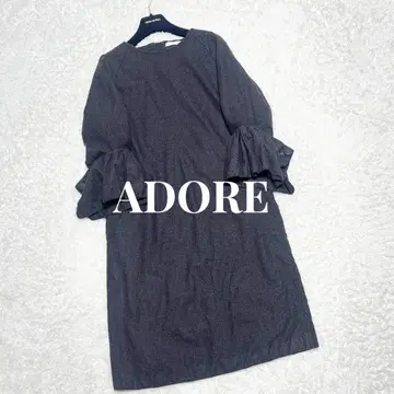 새상품급 ADORE 어도어 라이트 플라넬 원피스 프릴 벨 슬리브 38