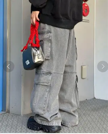 CIAOPANIC 빈티지 라이크스 포스 카고 데님 y2k 가공 데님