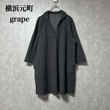 요코하마 모토마치 grape 스트라이프 원피스 레이온 일본제