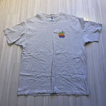 90s USA제 Hanes Apple 기업 로고 T셔츠 싱글 스티치