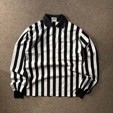 USA제 RED FOX 블랙 화이트 스트라이프 긴팔 하프 지퍼 축구