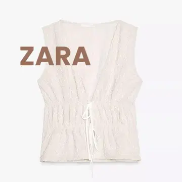 ZARA 러스트 자카드 꽃무늬 상의 베스트 뷔스티에