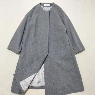 저널 스탠다드 노카라 롱 코트 그레이 S