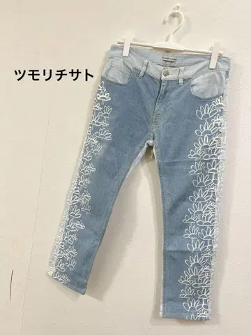 새상품급 TSUMORI CHISATO 츠모리치사토 롱 데님 꽃무늬