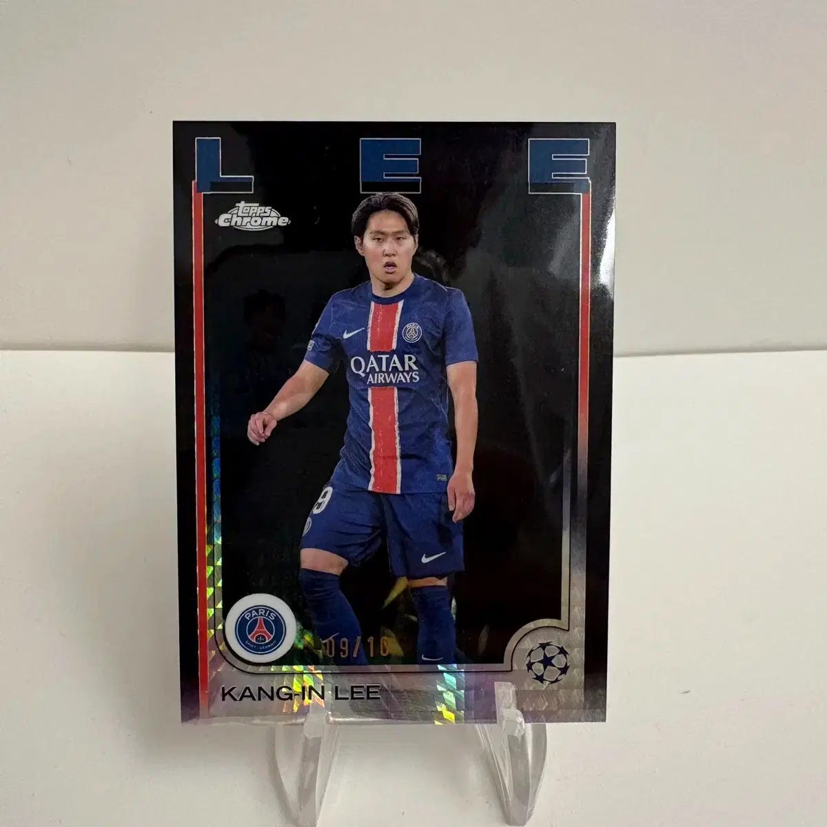 탑스 크롬 PSG 이강인 10한정 블랙 프리즘 카드