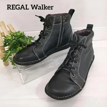 컨디션 최상 REGAL Walker 사이드 지퍼 가죽 컴포트 부츠 블랙