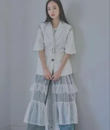 [ HARE ] 2WAY 베스트 원피스 화이트