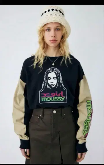 엑스걸 마우지 콜라보 롱T X-girl moussy 롱t
