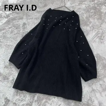 새상품급 프레이 아이디 라쿤 펄 니트 미니 원피스 블랙