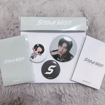 SnowMan 메구로 렌 팝업 한국 포토 카드 팩 캔 배지 트레이딩 카드