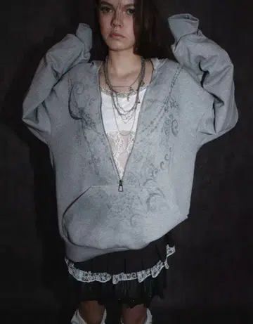 emo 페어리 그런지 y2k zip hoodie