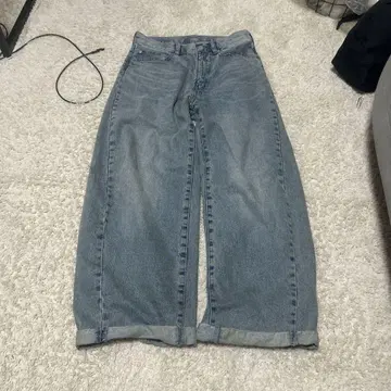 블루 데님 와이드 레그 가격 인하합니다