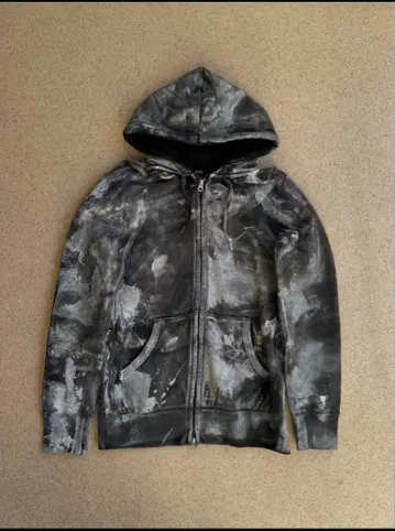 paint design double zip hoodie