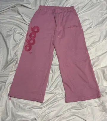 9090girl OG 로고 글리터 스웨트 팬츠 핑크