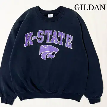 [ 블랙 ] K-STATE 칼리지 프린트 맨투맨 캔자스 주립대학 M