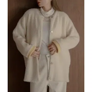 더블 페이스 바이컬러 가디건 어반 리서치 서니 라벨