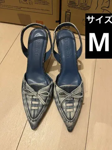 다리치 데님 펌프스 뮬