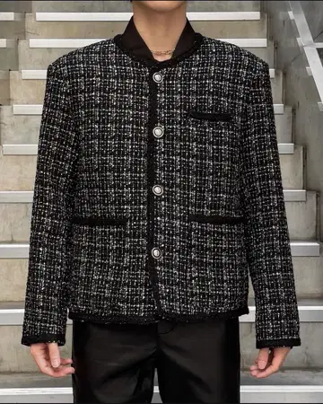 ALUDE SELECT black gord tweed jacket