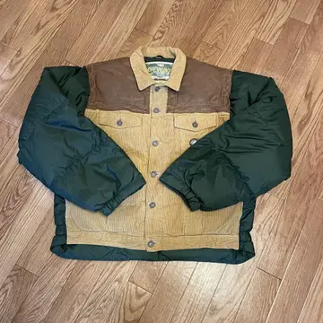 80s CHEVIGNON 셰비뇽 가죽 절개 다운 자켓 M 사이즈