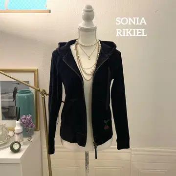 [ France brand ] 체리 디자인 벨벳 후드티