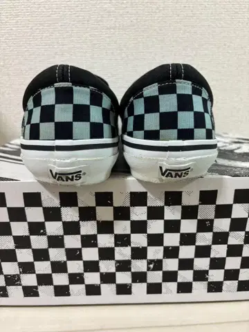 VANS 체커 패턴 슬립온 90년대 그린 블랙