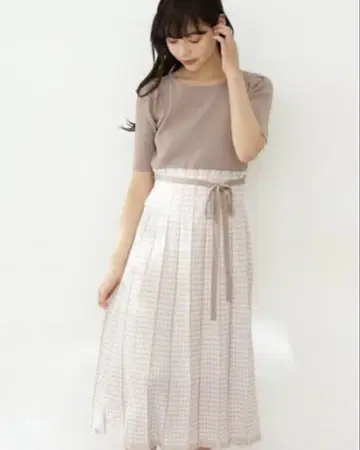 JILL by JILLSTUART 체크 플리츠 니트 원피스