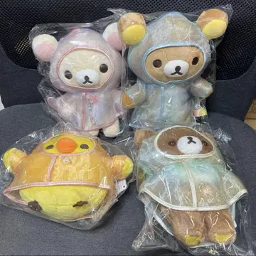 리락쿠마 비 온 뒤 맑음의 리락쿠마 봉제 인형 전 4종 레인코트