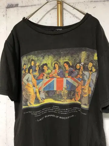 락밴드 앤티크 레트로 블랙 T셔츠