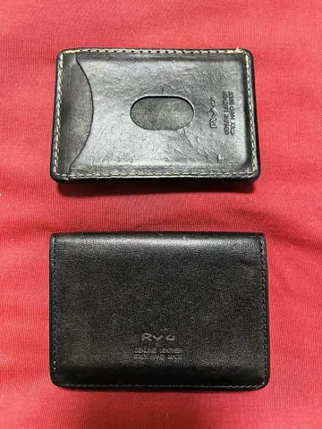 RYU 천연 가죽 명함지갑 미니 지갑 코인 케이스 블랙