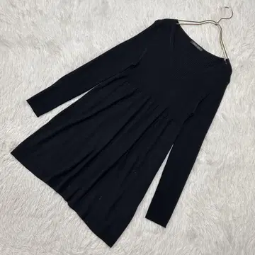MICHEL KLEIN 니트 튜닉 블랙 프리 심플 돌려입기