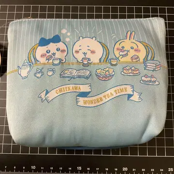 [ 새상품 ] 치이카와 원더 티 타임 레피아 직조 파우치 블루